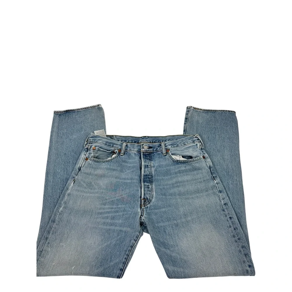 Levi's 501 Jeans 36x34 Light Wash Denim Button Fly Y2K 100% Cotton